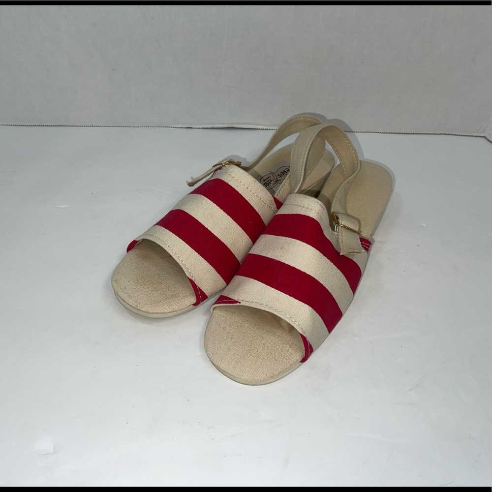 Sperry Top Siders Women's Slip on Wedge sandal stripped 1" Heel Size 8.5…
